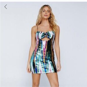 Nasty Gal Multicolor Sequin Mini Dress